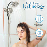 Dual Flexible High Pressure Shower Heads with Handheld