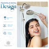 Dual Flexible High Pressure Shower Heads with Handheld