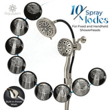 Dual Flexible High Pressure Shower Heads with Handheld